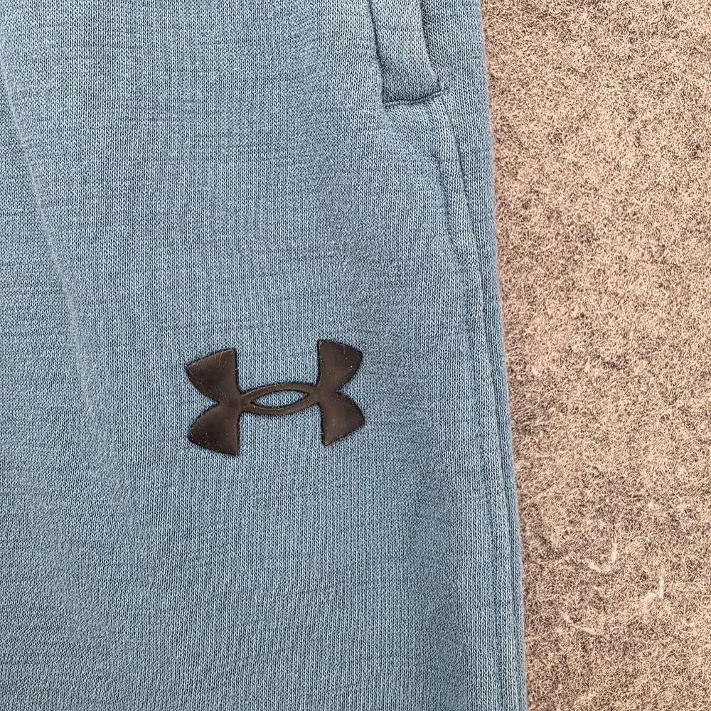 Under Armour Project Rock Sweat Shorts Mens L Blue Athletic 10 Inseam Fleece
